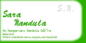 sara mandula business card